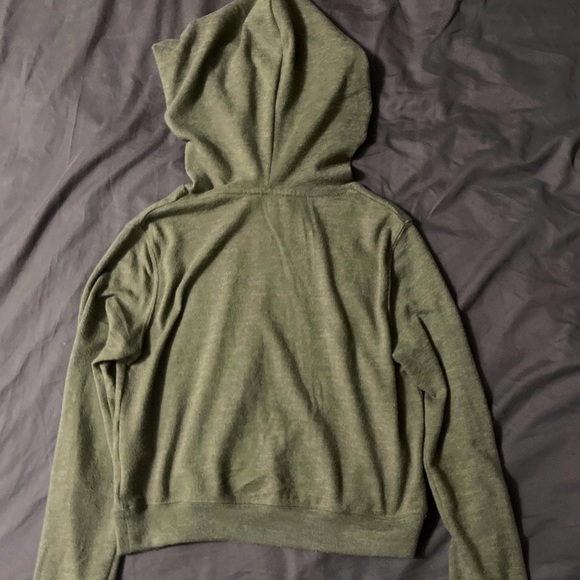 Cute Cropped Green Hoodie - Picture 3 of 3